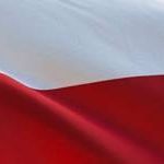 Polnische Fahne in weiß-rot längs gestreift